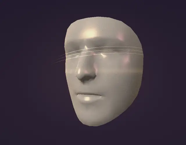 Interactive facial sculpture representing a connected aesthetic treatment history